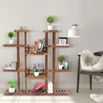 9 tier wooden plant shelf for indoor plants and display 479 1