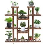 9 tier wooden plant shelf for indoor plants and display 483 1