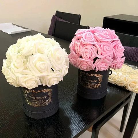 Fleurs En Rose Artificielle En Pe Foam Pour Décorations élégantes 3 Arrangement de Fleurs Roses en PE Mousse