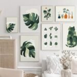 Affiche De Plante Et Toile Avec Un Chat Joueur Pour Décorer Votre Espace