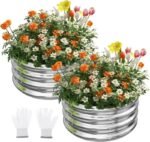 bac a jardin sureleve 2x2 pieds pour legumes et fleurs 2 pcs raised beds 965 1