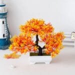 Bonsai Petit Arbre Artificiel Pour Décoration Et Cadeau - Orange