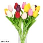 Bouquet De 10pcs De Fleurs Artificielles Tulipes Réalistes