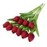 Bouquet De 10pcs De Fleurs Artificielles Tulipes Réalistes