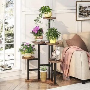 ce support pour plantes parfait votre espace ajoute du charme brown corner plant shelf 919 1