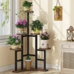 ce support pour plantes parfait votre espace ajoute du charme brown corner plant shelf 941 1