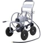 Chariot De Tuyau Robuste Avec Rouleau Et Raccords En Laiton