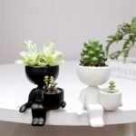 Jardinières succulentes créatives et durables en forme humaine en porcelaine