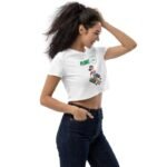 Joli haut court en coton biologique pour les mamans végétales