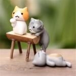 Décorations De Plantes Avec 6 Adorables Chats Mignons En Résine