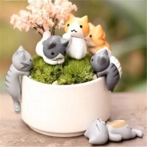 Décorations De Plantes Avec 6 Adorables Chats Mignons En Résine