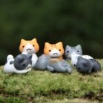 Décorations De Plantes Avec 6 Adorables Chats Mignons En Résine