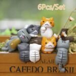 Décorations De Plantes Avec 6 Adorables Chats Mignons En Résine