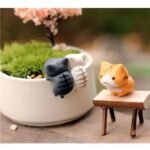 Décorations De Plantes Avec 6 Adorables Chats Mignons En Résine