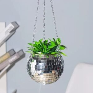 disco ball hanging flower pot for plant lovers 755 1