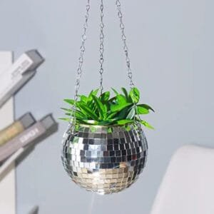 Pot De Fleur Suspendu Boule Disco Pour Les Amateurs De Plantes