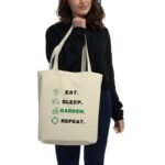 Sac fourre-tout de routine du jardinier écologique pour les essentiels quotidiens