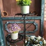 Étagère à plantes en fer élégante pour la décoration intérieure et extérieure