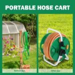 Enrouleur De Tuyau Portable Vert, Idéal Pour Votre Jardinage