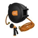 Enrouleur De Tuyau Pvc 65 Ft Avec Enroulement Fluide Et Support Pivotant