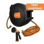 Enrouleur De Tuyau Pvc 65 Ft Avec Enroulement Fluide Et Support Pivotant