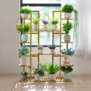 étagère à Plantes En Bambou élégante à 9 Niveaux Pour Intérieur