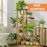 étagère à Plantes En Bois à 6 Niveaux Pour Intérieur Et Extérieur