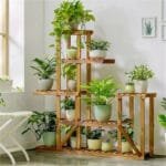 étagère à Plantes En Bois à 6 Niveaux Pour Intérieur Et Extérieur