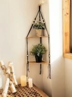 étagères D&rsquo;angle Blanches Pour Plantes Suspendues Au Mur