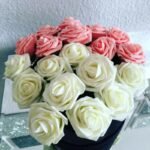 fleurs en rose artificielle pe foam pour decorations elegantes artificial flowers 383 1