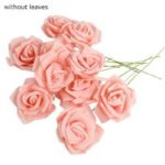 fleurs en rose artificielle pe foam pour decorations elegantes f07 rose pink 10pcs 268 1
