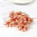 fleurs en soie artificielle 20pcs orchidee magnolia degrade orange 152 1