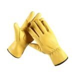 gants de travail en cuir dagneau protection et confort superieurs yellow gloves 898 1