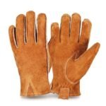 gants de travail en cuir vache extensibles a prise robuste coffee no logo m gloves 298 1