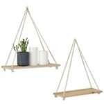 handmade wooden plant swing for boho decor and space saving display 732 1