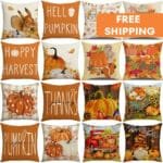 housse de coussin automnal avec impression citrouille et fermeture zippee 398 Housse De Coussin Automnal Avec Impression De Citrouille Et Fermeture Zippée