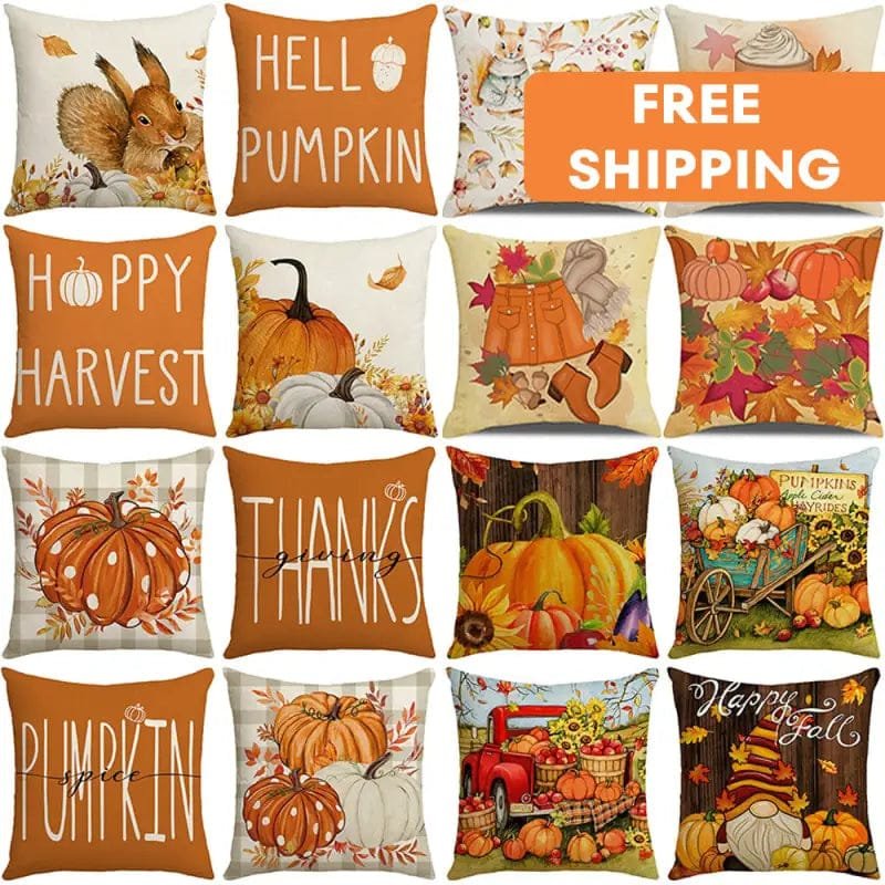 housse de coussin automnal avec impression citrouille et fermeture zippee 398 Housse De Coussin Automnal Avec Impression De Citrouille Et Fermeture Zippée