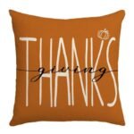 Housse De Coussin Automnal Avec Impression De Citrouille Et Fermeture Zippée