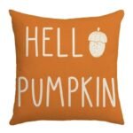 Housse De Coussin Automnal Avec Impression De Citrouille Et Fermeture Zippée