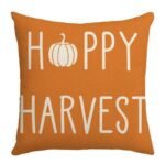 Housse De Coussin Automnal Avec Impression De Citrouille Et Fermeture Zippée