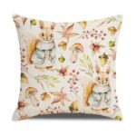 Housse De Coussin Automnal Avec Impression De Citrouille Et Fermeture Zippée