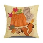Housse De Coussin Automnal Avec Impression De Citrouille Et Fermeture Zippée