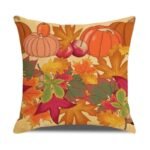 Housse De Coussin Automnal Avec Impression De Citrouille Et Fermeture Zippée