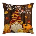 Housse De Coussin Automnal Avec Impression De Citrouille Et Fermeture Zippée