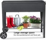 jardin sureleve en metal avec roues et etagere pratique black raised beds 167 1