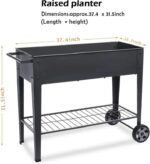 jardin sureleve en metal avec roues et etagere pratique black raised beds 810 1