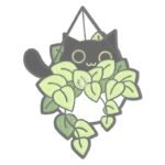 Jolie épingle émaillée De Chaton Dans Une Plante Décorative