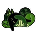 Jolie épingle émaillée De Chaton Dans Une Plante Décorative