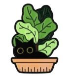 Jolie épingle émaillée De Chaton Dans Une Plante Décorative