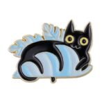 Jolie épingle émaillée De Chaton Dans Une Plante Décorative